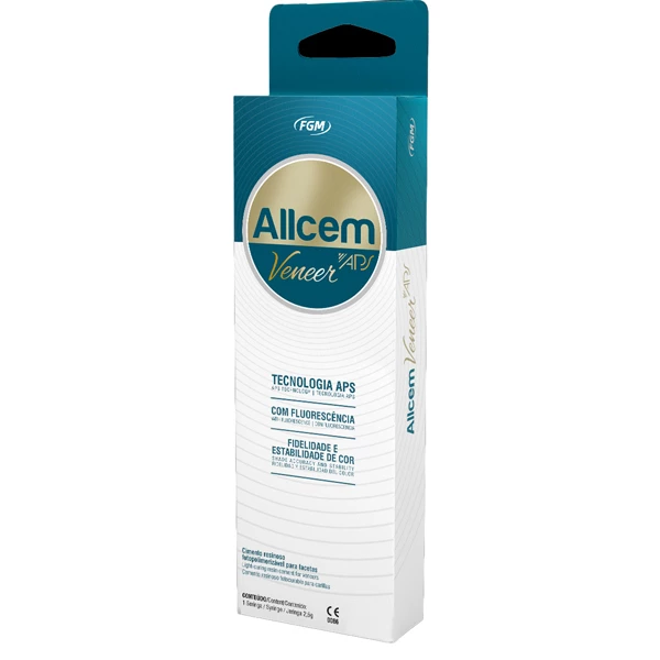 Allcem Veneer APS Tono E-Bleach M, jeringa de 2.5g con 5 puntas de aplicación.