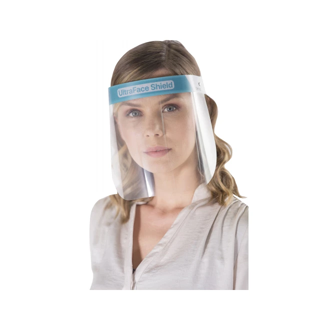 UltraFace Protector Facial. 2/unid. Transparente, Ligero (25gr), Antivaho y resistente a rayones.