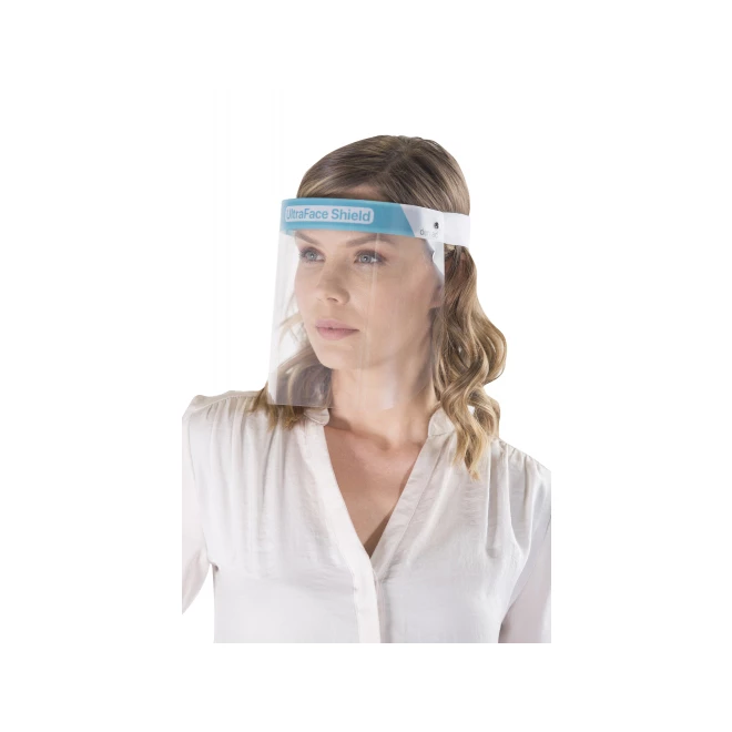 UltraFace Protector Facial. 2/unid. Transparente, Ligero (25gr), Antivaho y resistente a rayones.