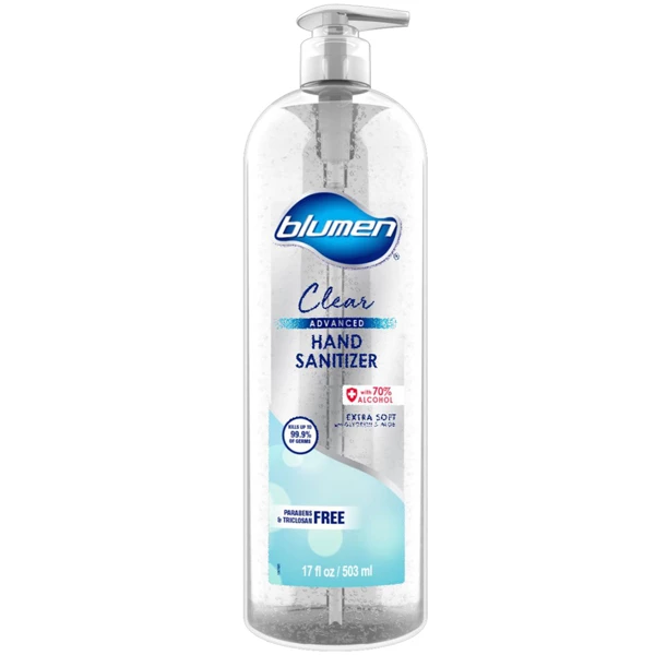 Blumen Hand Sanitizer with 70% Alcohol, 17oz Bottle. Fresh Scent. Enriched