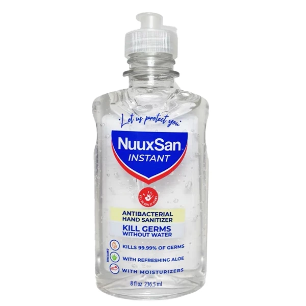 Nuuxsan Desinfectante de Manos Instantáneo - Solución al 70% de Alcohol, Botella de 8 oz. Contiene