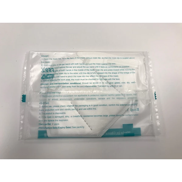 Mascarilla Tai Da Kang KN95, blanca, 1/unidad (mascarilla individual sellada). FFP2