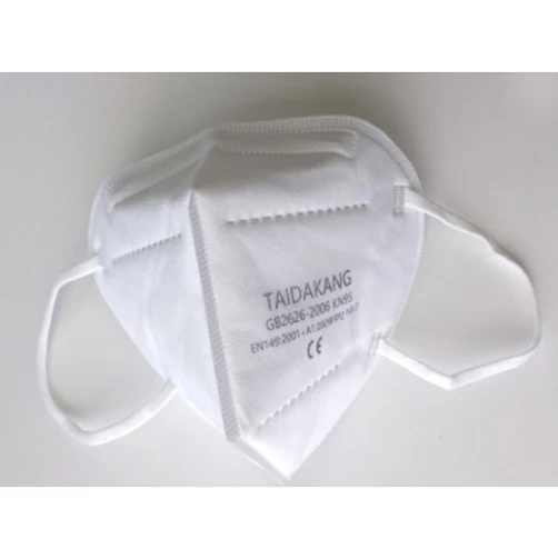 Mascarilla Tai Da Kang KN95, blanca, 1/unidad (mascarilla individual sellada). FFP2