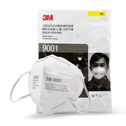 3M 9001 - KN90 - Tamaño estándar / Respirador de partículas estilo lazo para la oreja 50/caja