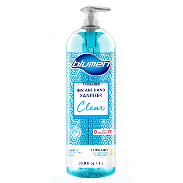 Blumen Desinfectante de Manos Avanzado Instantáneo, Transparente, 33.8 oz. Botella con Dispensador, 70% Etanol. Blumen Desinfectante de Manos Avanzado Instantáneo, Transparente, 33.8 oz. Botella con Dispensador, 70% Etanol.
