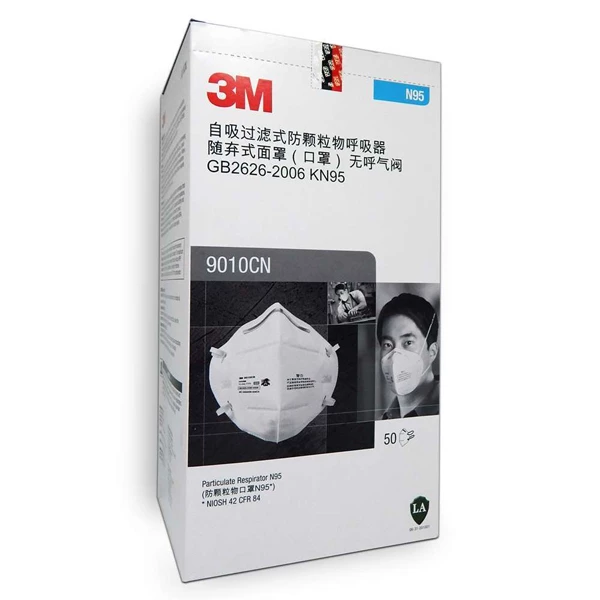 3M 9010CN NIOSH N95 Particulate Respirator, GB2626-2006 KN95, Box of 50