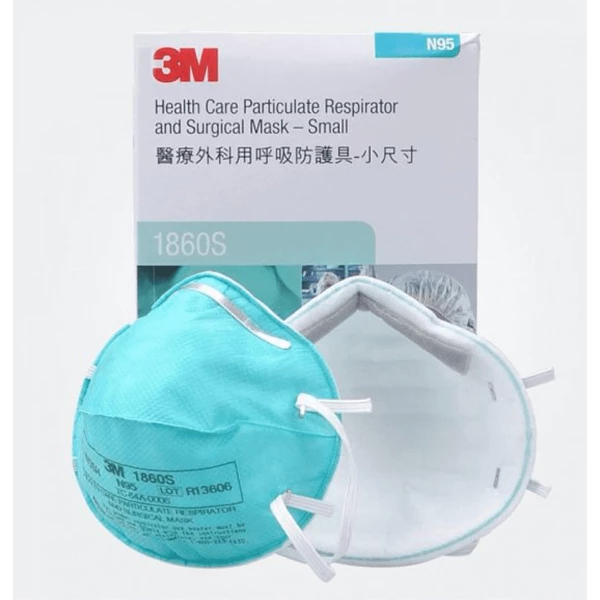 Maschera chirurgica e respiratore NIOSH N95 3M 1860S per assistenza sanitaria, taglia piccola.