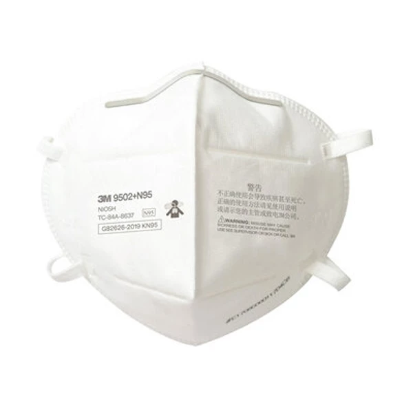 3M 9502+ N95 Particulate Respirator, Knitted Headbands 50/Box. Vertical Flat