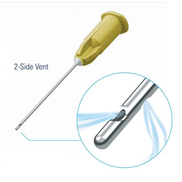 Transcodent 30 Gauge Double Vent Endo Irrigation Needles, Yellow, 25/Pk