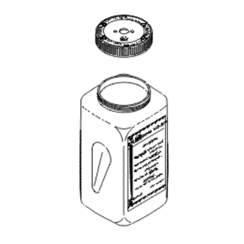 Botella de desechos RPI con tapa 1/Paq. Capacidad de 1 galón, autoclavable. Se adapta.
