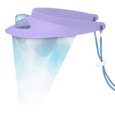 Premium Plus Face Shield Kit with Lavender Visor. Contains:1 Visor and 3