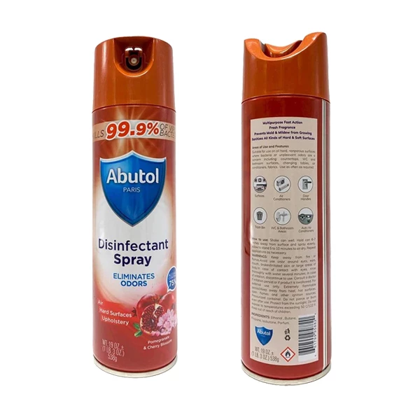 Abutol Antibacterial, 75% Ethanol Disinfectant Spray, Pom and Cherry, 19oz Can