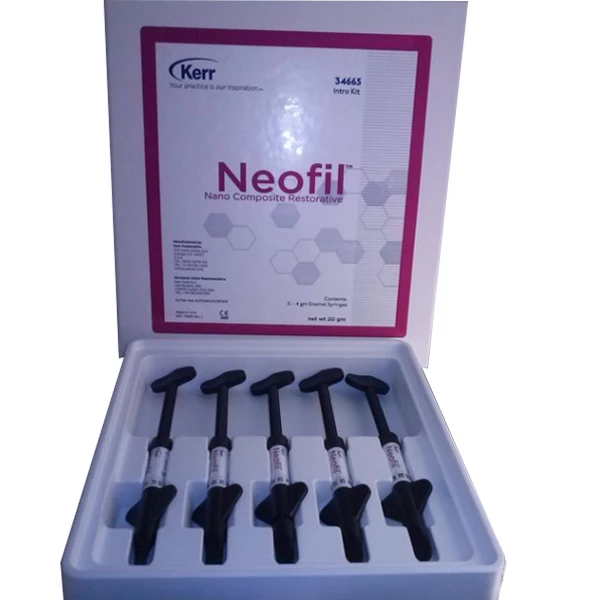 Kit introductorio de restauración Neofil Nano Composite, 5 jeringas de esmalte de 4 g.