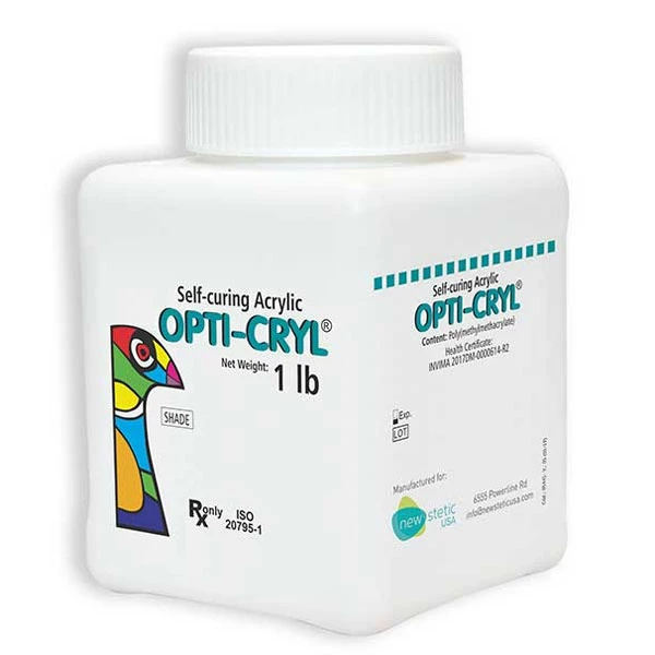 Opti-Cryl Polvo de Resina Acrílica Autocurado, Tono Original, 1 lb. Alto brillo.