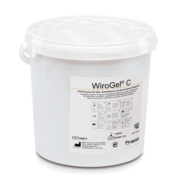 WiroGel C Material de Duplicación 10kg Cubeta. Agar-Agar Natural Reversible.