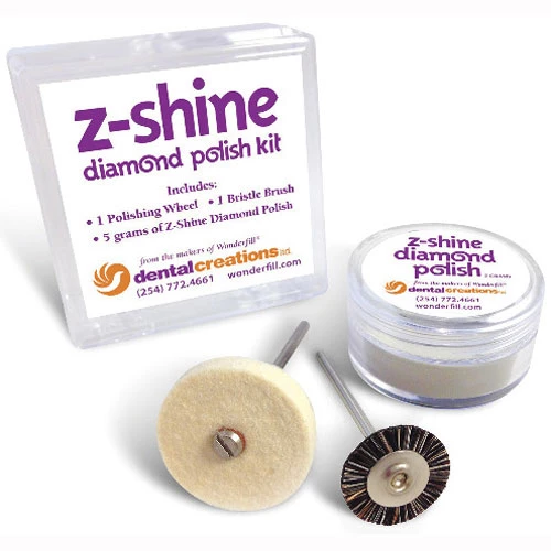 Z-Shine Diamond Polish Kit. Includes 5 grams of diamond polish, #11 soft brush