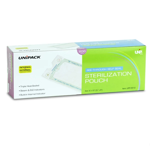 UniPack bolsa de esterilización autoadhesiva de 2.75" x 10", 1000/ caja, caja de 4.