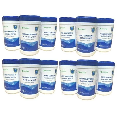Hocleans Toalhetes Desinfetantes para Mãos com 75% de Álcool 5,5" x 7,5" CAIXA com 12 x 100/Latinha