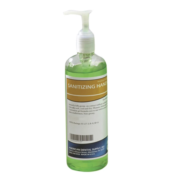 Gel desinfectante para manos dental americano - Aroma a manzana verde, botella de 16 oz. Con alcohol.