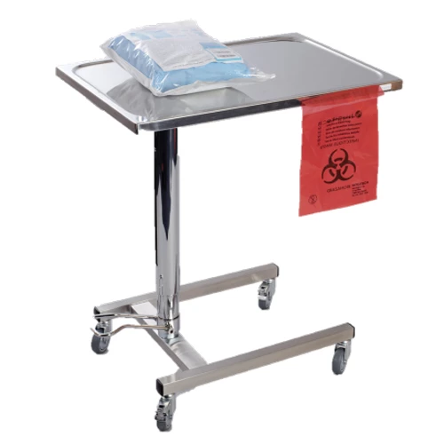 Hygitech Mayo Table with Hydraulic Height Adjustment. Tray Size: 23.5"x17"