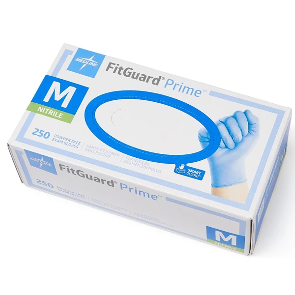 FitGuard Prime Nitrile Exam Gloves, MEDIUM Violet Blue 250/Box. SmartGuard
