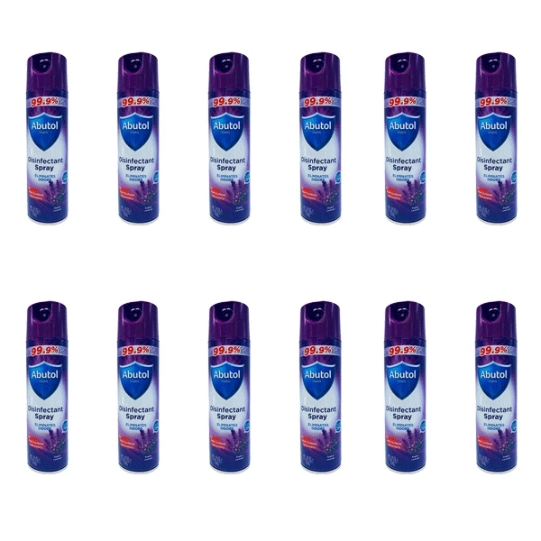 Abutol Antibacterial 75% Ethanol Disinfectant Spray English Lavender 19oz 12pcs