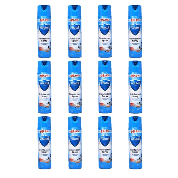 Spray desinfectante antibacteriano Abutol 75% etanol, lino y lilas, 19 oz, 12 piezas.