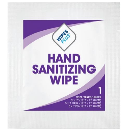 Toallitas desinfectantes WipesPlus de 5" x 7" - 2000 sobres. Aprobadas por la FDA, a base de agua.