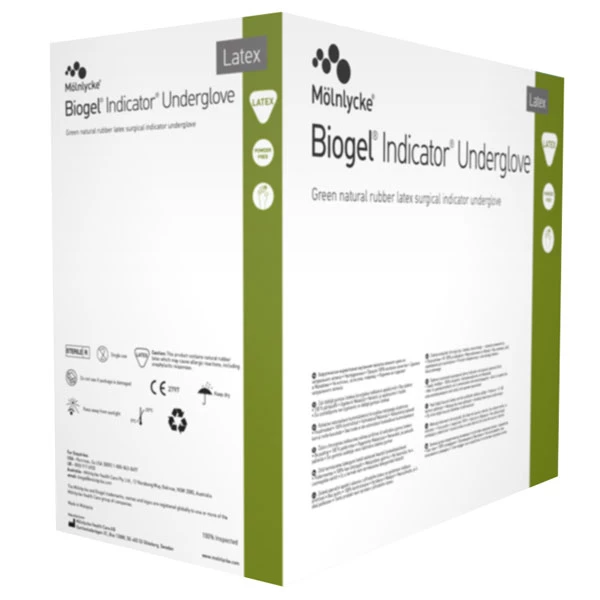 Guanto chirurgico sottoguanto in lattice Biogel Indicator, misura 7.0, 50/box. Sterile.