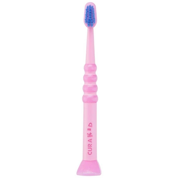 Cepillo de dientes Curaprox Curakid Súper Suave para niños de 0 a 4 años – Rosa, 1/unidad