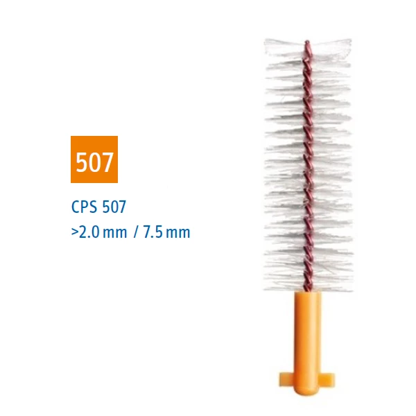 Curaprox Soft-Implant CPS 507 Interdental Brush Tips 2 - 7.5mm Orange, 5/Pk