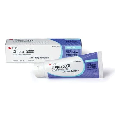 Clinpro 5000 Toothpaste - Spearmint, Case of 24x 4oz Tubes.1.1% Sodium Fluoride