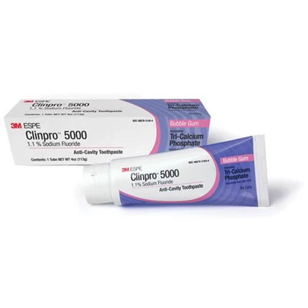 Pasta de dientes Clinpro 5000 - Chicle, caja de 24 tubos de 4 oz. 1.1% de fluoruro de sodio.