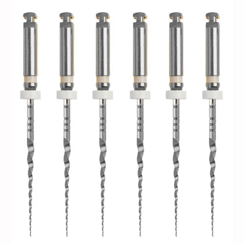 Файлы M Taper CS2 21 мм NiTi ротационные, белые, 6 шт. Файлы могут быть предварительно изогнуты.