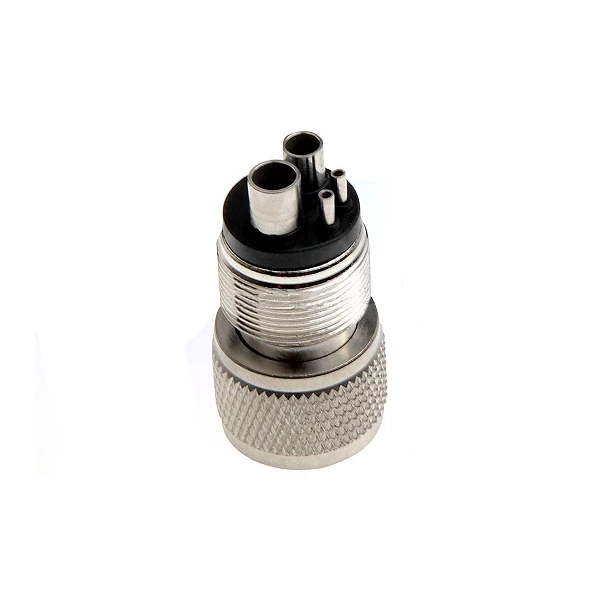 Adaptador de manguera para pieza de mano de marca propia, de 2 orificios a 4 orificios, 1/unidad. Conecta un dispositivo de 2 orificios.
