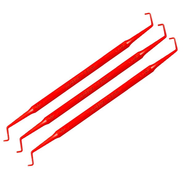 ContacEZ PrepSure Classic Colors Crown Prep Guide Red- 1.5mm 3/Pk. Double-Sided