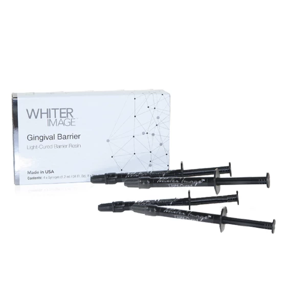 Resina barriera gengivale fotopolimerizzabile Whiter Image, 4 siringhe da 1,2 ml, 8.