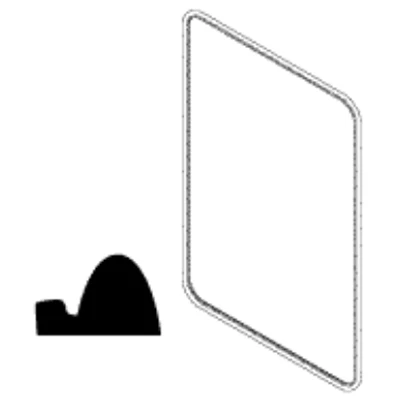 Junta de puerta RPI de silicona blanca para puerta rectangular de 24"x36". Tamaño: 39.50" OD.