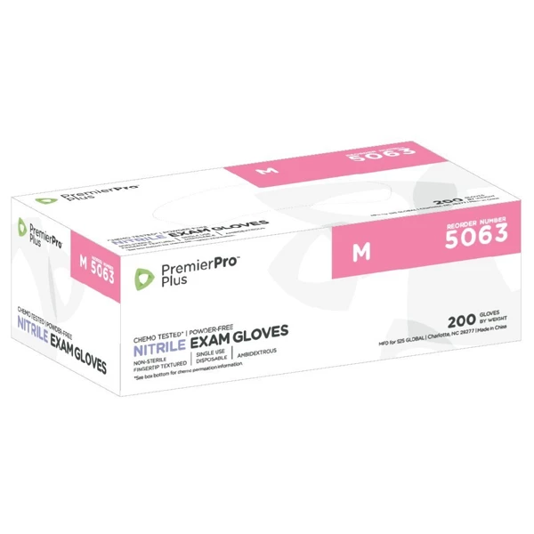 PremierPro Plus Nitrile Exam Gloves MEDIUM Case of 10x 200/Bx. Violet Blue