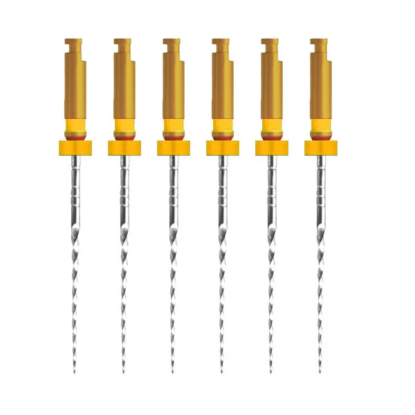 M File G M File Gold, .06 Taper, 25mm, #20, Yellow, 6/Pack.