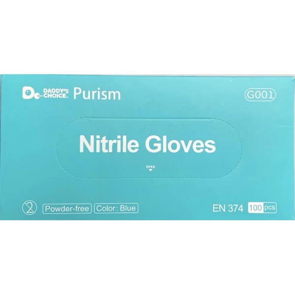 Daddy’s Choice Purism Nitrile Gloves X-LARGE Blue 100/Box. Powder-Free