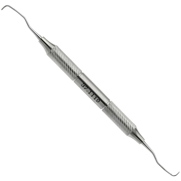 Cureta Gracey ProDent USA #11/12 con mango hueco #H4 y punta de acero siberiano.