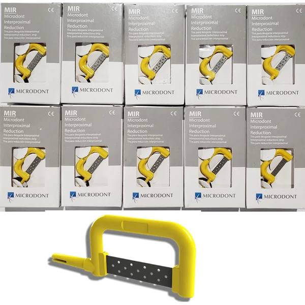 Microdont MIR Extra Fine/Yellow 0.05mm Single-sided RIGHT Diamond Strip 10/Pk Microdont MIR Extra Fine/Yellow 0.05mm Single-sided RIGHT Diamond Strip 10/Pk