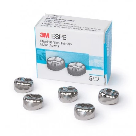 3M ESPE #5 Oberer rechter 1. Milchzahn-Molar Edelstahlkrone Form, Box mit 5 Stück