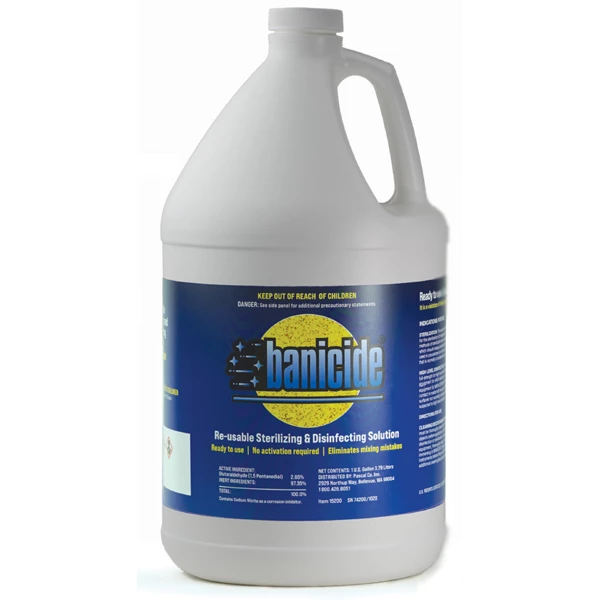 Banicide 2.65% Glutaraldehído, solución lista para usar - botella de 1 galón.
