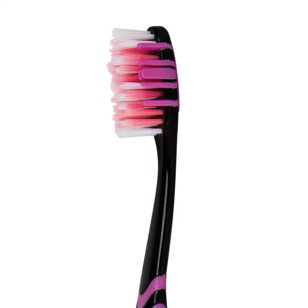Cepillo de dientes SmartSmile con limpiador de lengua, suave para adultos, colores surtidos, 72 unidades por paquete.