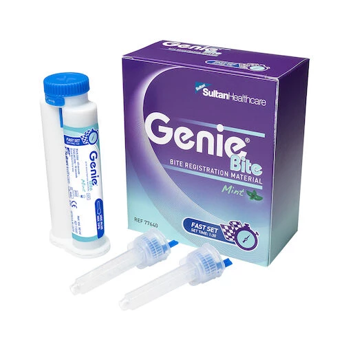Genie Bite Registration Material, Fast Set, Mint, 2x 50ml Redesigned Cartridges w/Tips