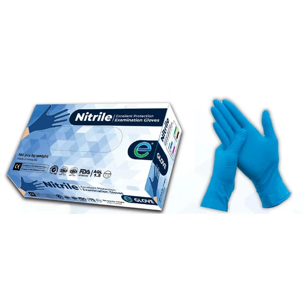 e-Glove Excellent Protection Nitrile Examination Gloves Large, Blue 1000/Case
