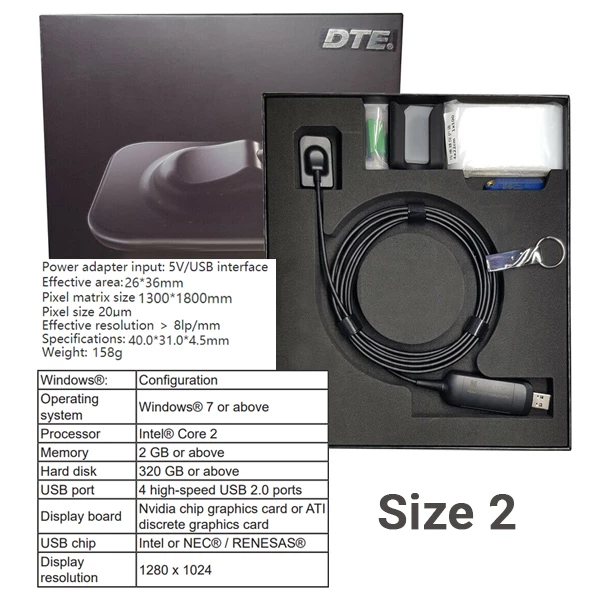 Sensor digital DTE i-Sensor Size2 con software gratuito. Súper delgado, ultraligero.