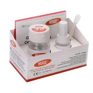 Cemento de Luting GIC de vidrio ionómero Huge Luting, 30g de polvo, 25g de líquido.